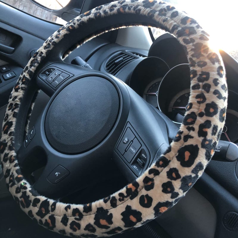 AUTOFAN Leopard Car Seat Covers Full Set with Steering Wheel Cover 2 Seat Belt Pads, Cheetah Print Seat Covers for Cars for Women,Airbag Compatible,Universal Fits for Cars,SUV,Truck - Image 5